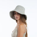 Lacey Raffia Bucket in Light Blue