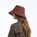Lacey Raffia Bucket in Wine