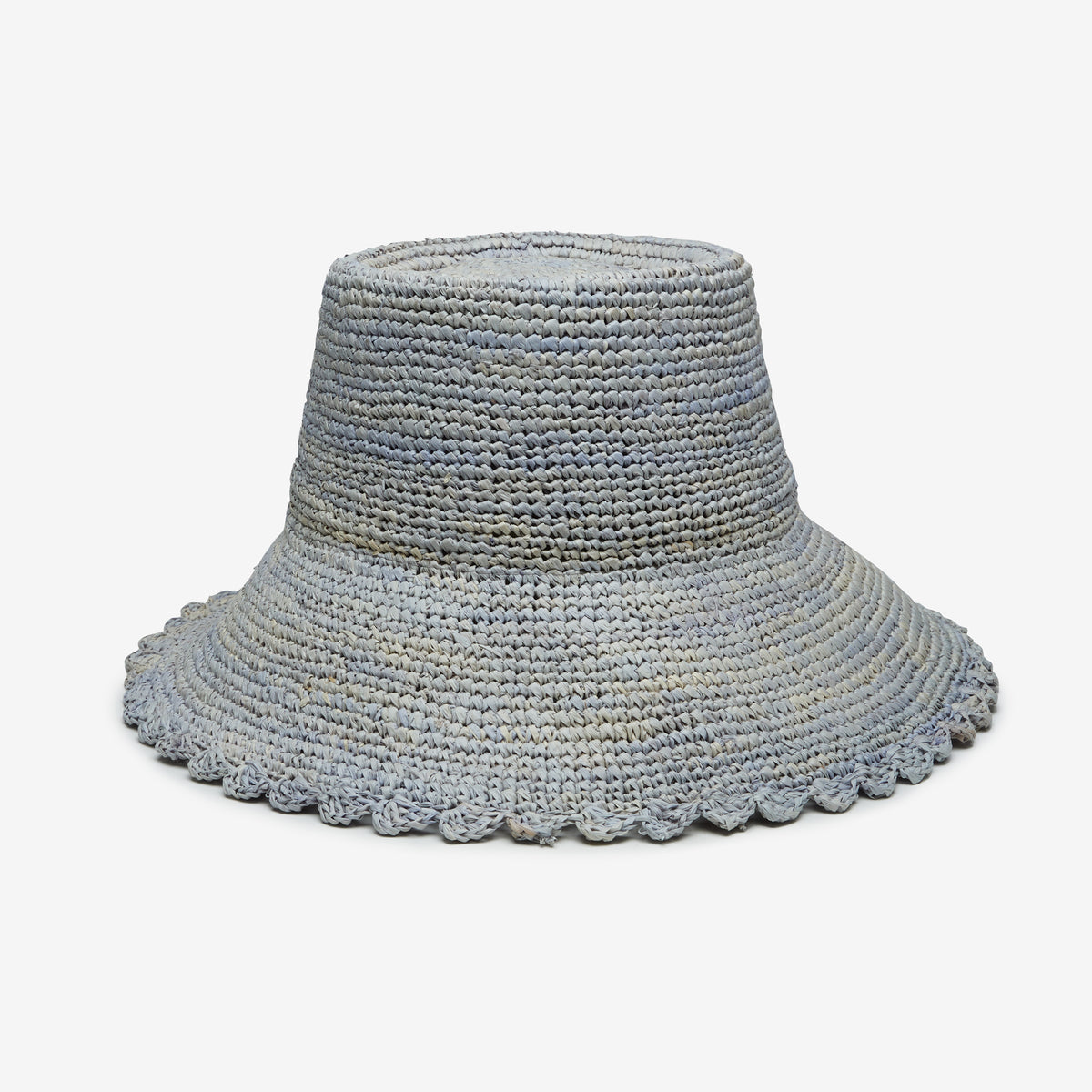 Vintage Baby Blue Raffia Straw Bucket Hat Wyeth Lacey Raffia Bucket Hat in Light Blue – ShopPursona main image 3