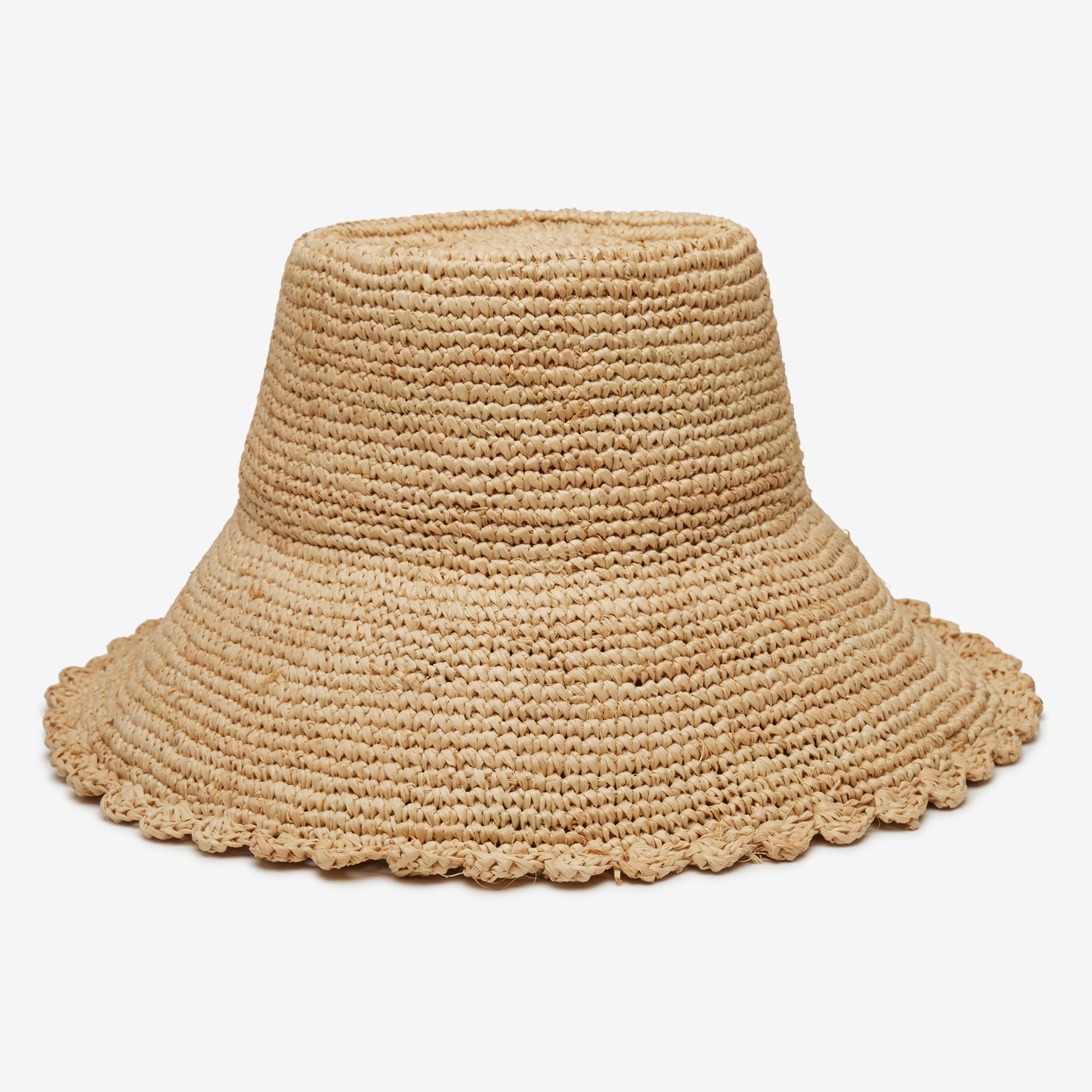 Wyeth Straw Woven Frayed Bucket Hat Aden Raffia Bucket Hat in Natural main image 3