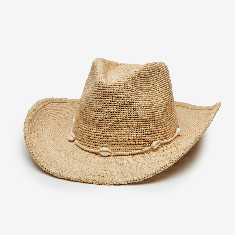 Wyeth Reed Raffia Cowboy Hat in Natural – beige, packable