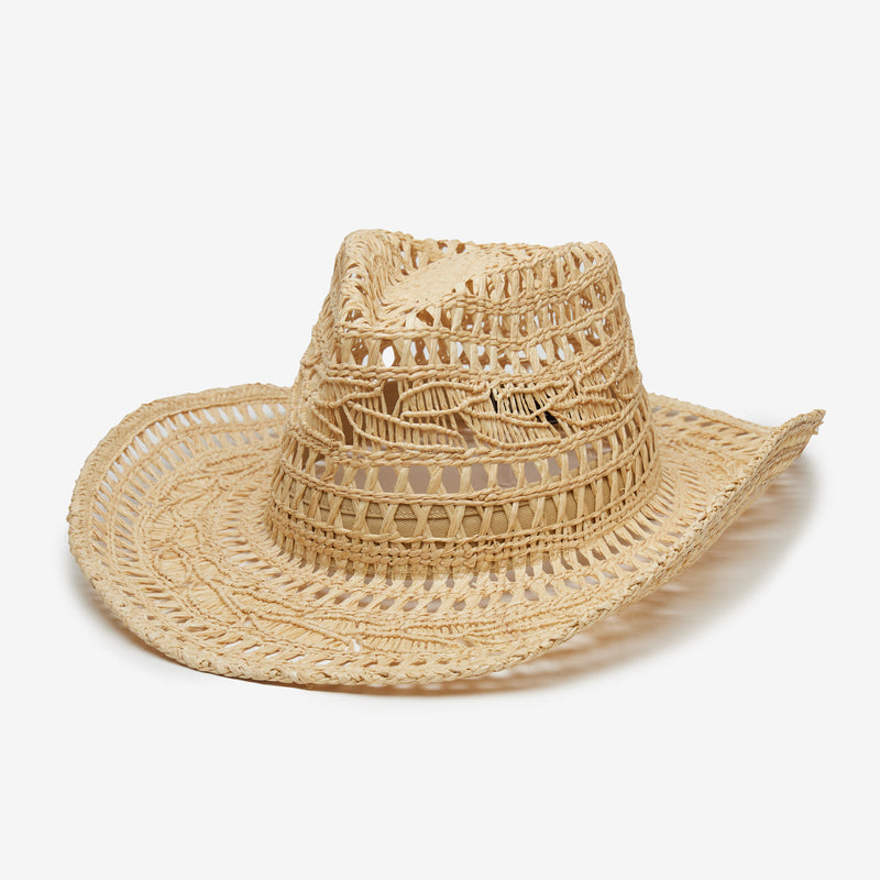 Wyeth Rocky Raffia Cowboy Hat in Natural – beige