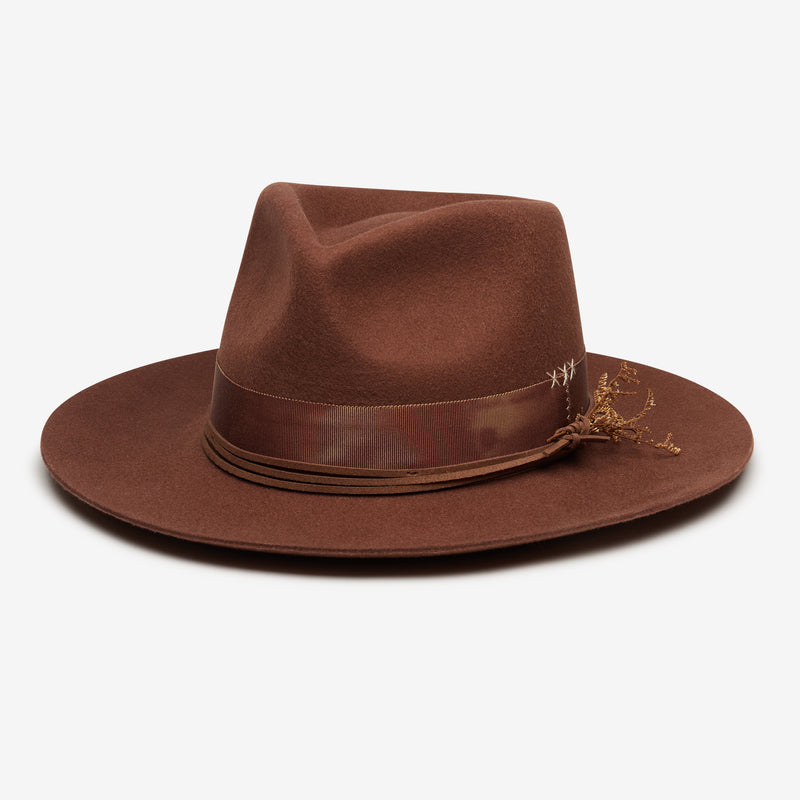 Wyeth Clarke Wool Felt Rancher Hat in Cinnamon – brown