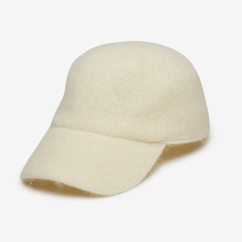 Wyeth Smith Angora Baseball Cap in Ivory – white, packable
