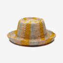 Bailey Raffia Bucket in Blue Yellow Natural