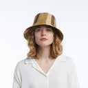 Bailey Raffia Bucket in Natural Camel Chocolate