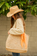 Brooks Cashmere Bandana in Peach