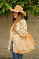 Delfina Raffia Market Bag in Natural