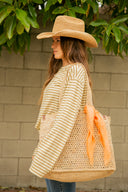 Delfina Raffia Market Bag in Natural