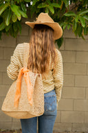 Delfina Raffia Market Bag in Natural