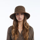 June Raffia Bucket in Brown