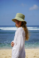 Noa Raffia Bucket in Mint
