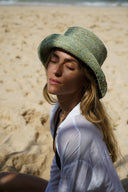 Noa Raffia Bucket in Mint