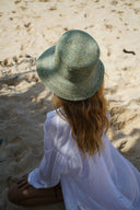 Noa Raffia Bucket in Mint