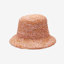 Noa Raffia Bucket in Peach