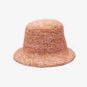 Noa Raffia Bucket in Peach