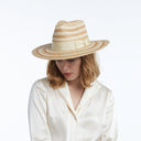 Olena Straw Fedora in Taupe Natural