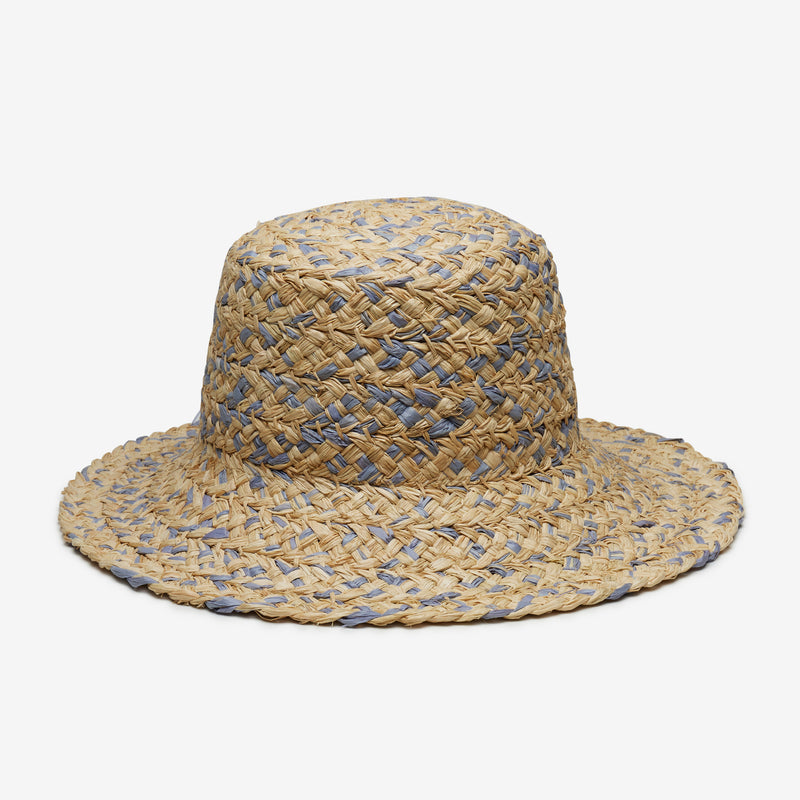 Wyeth Lark Raffia Bucket Hat in Blue