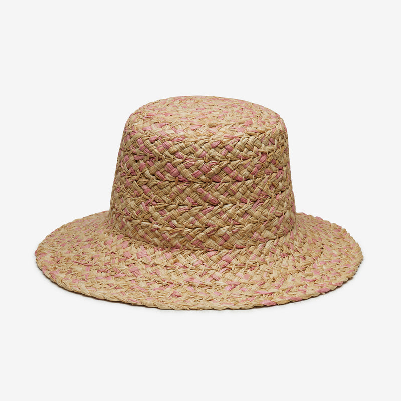 Wyeth Lark Raffia Bucket Hat in Pink