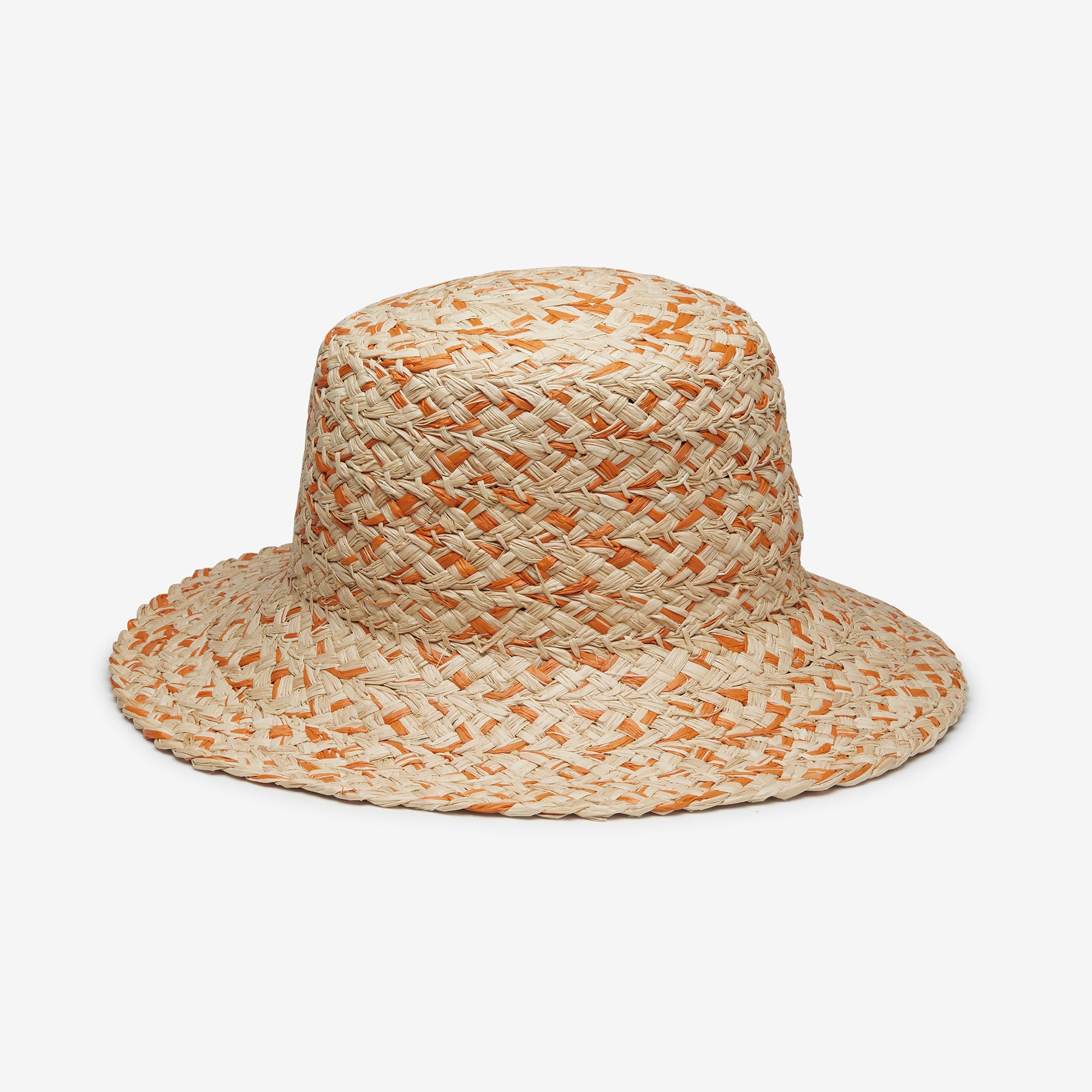 Lark Raffia Bucket in Orange