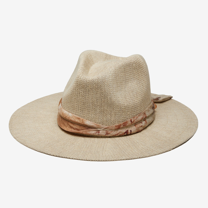 Wyeth Corsica Mesh Panama Hat in Camel – brown, packable