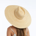 Brie Wide Brim Wheat Straw Rancher in Natural