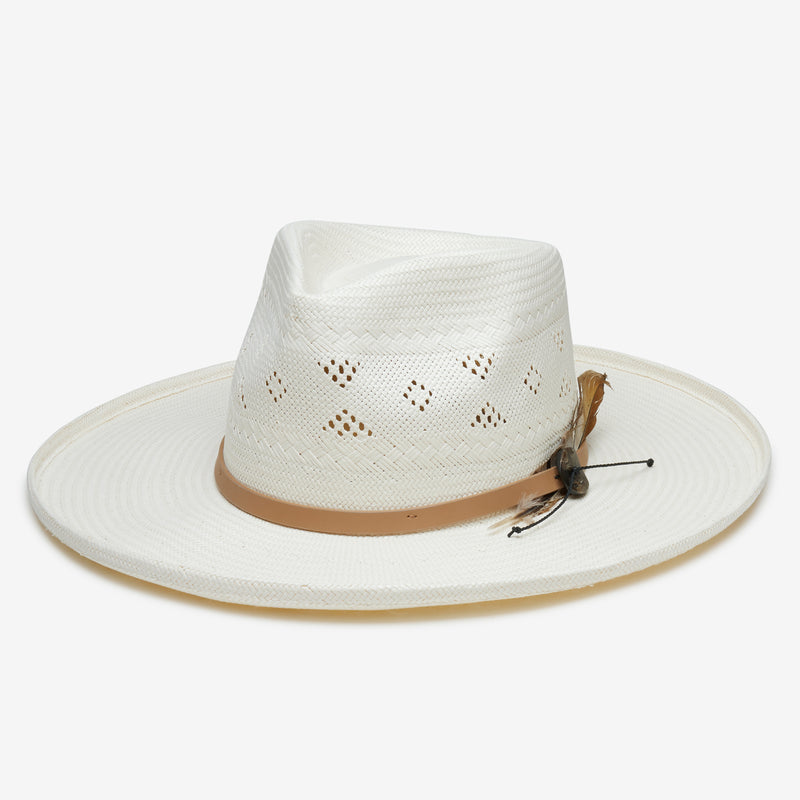 Wyeth Rey Shantung Pencil Brim Hat in Ivory – white