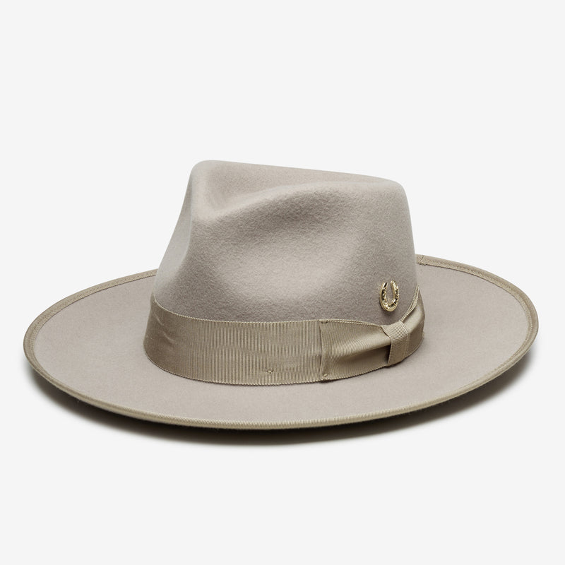 Wyeth Chance Wool Felt Fedora in Taupe – brown