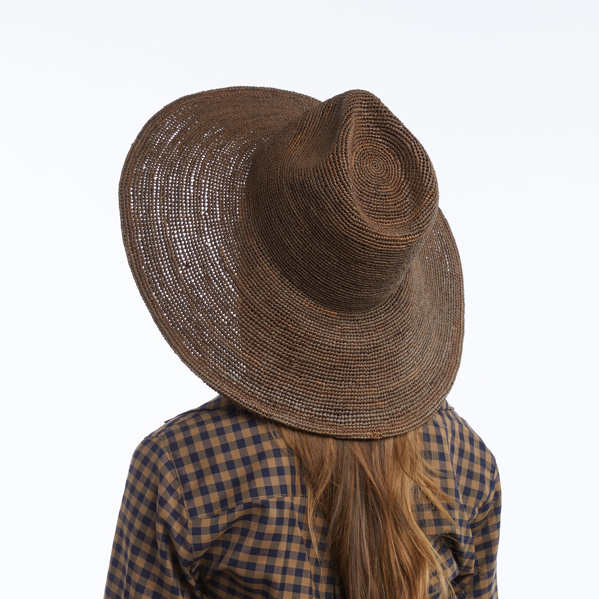Lina Raffia Sun Hat in Chocolate display picture 1