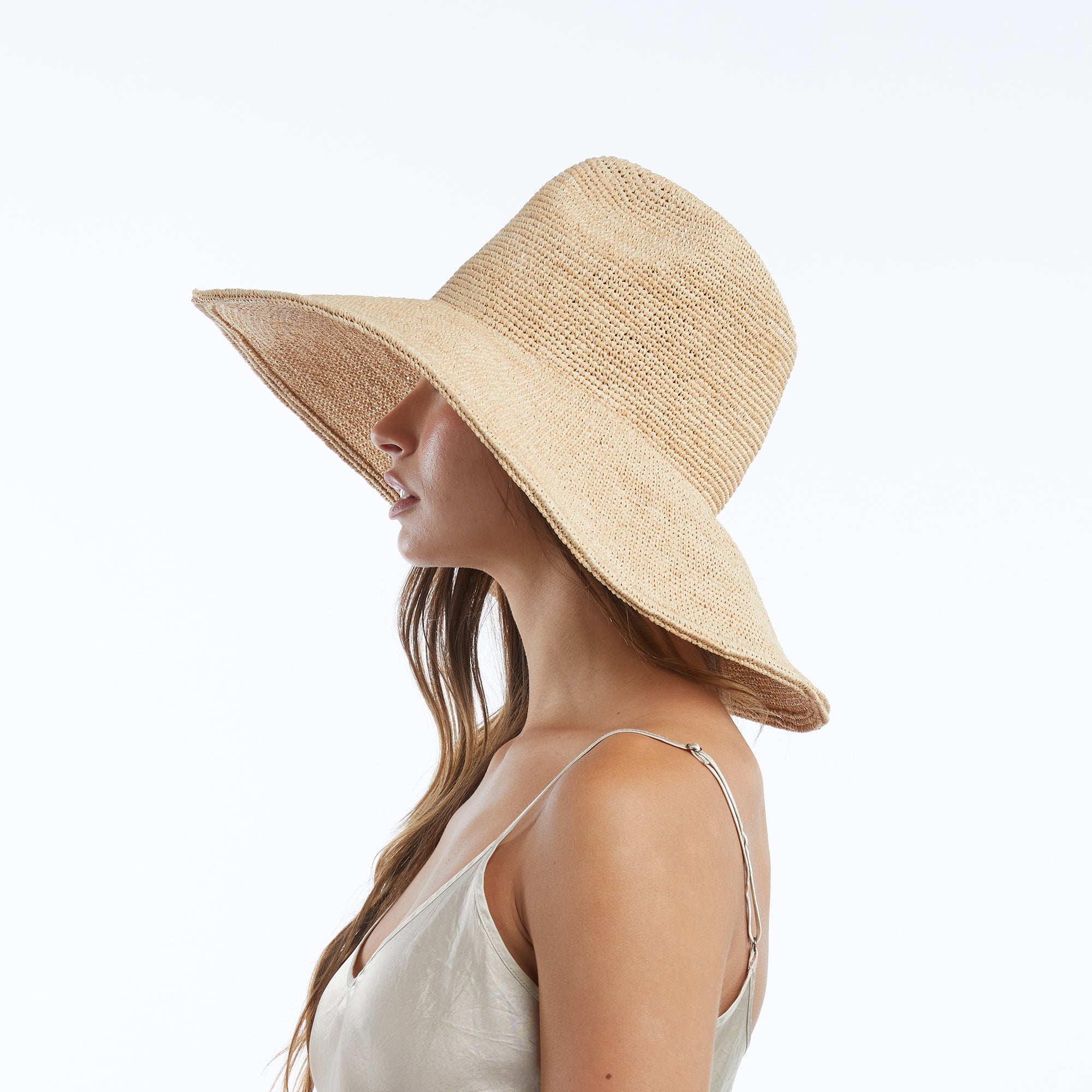 Lina Raffia Sun Hat in Natural display picture 1