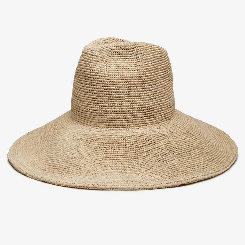 Wyeth Lina Raffia Sun Hat in Natural – beige, packable, wide brim, high crown