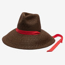 Thea Raffia Sun Hat in Chocolate