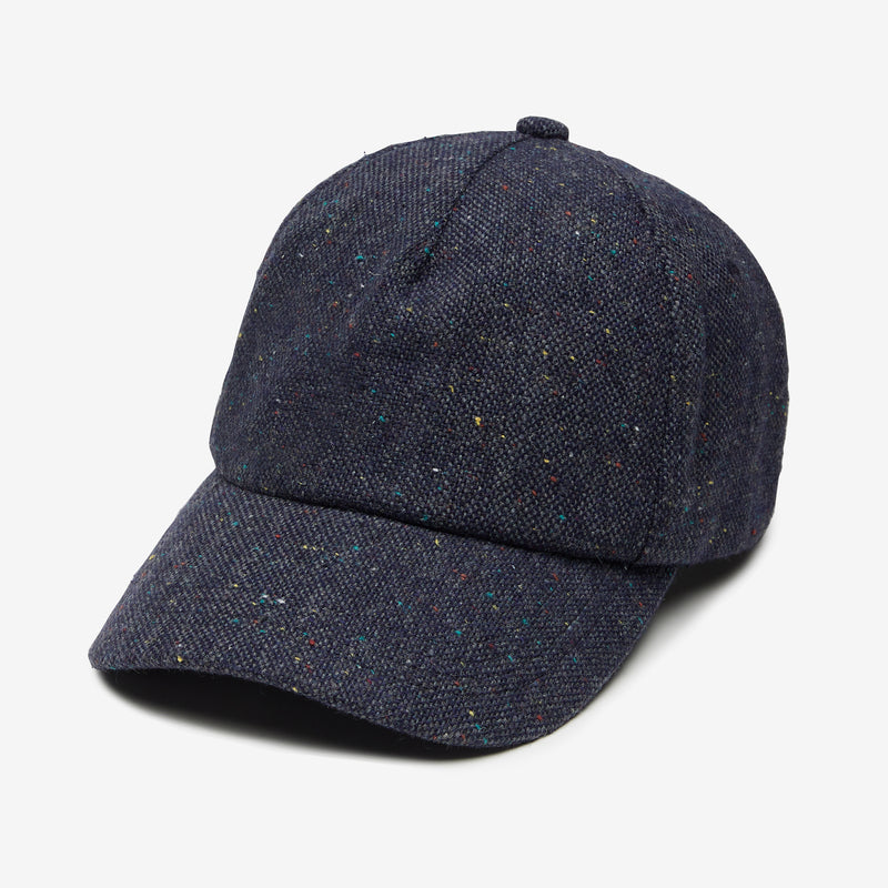 Logan speckled wool cap in Navy