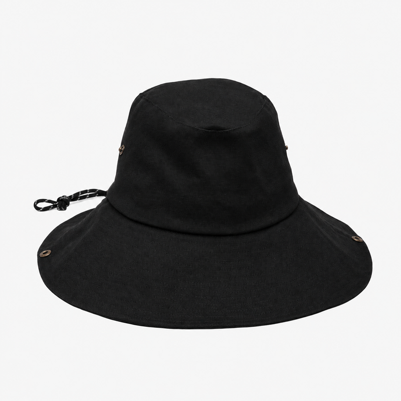 Breeze Cotton Sun Hat in Black