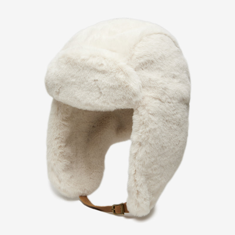 Wyeth Sigita Faux Fur Trapper Hat in Linen – beige