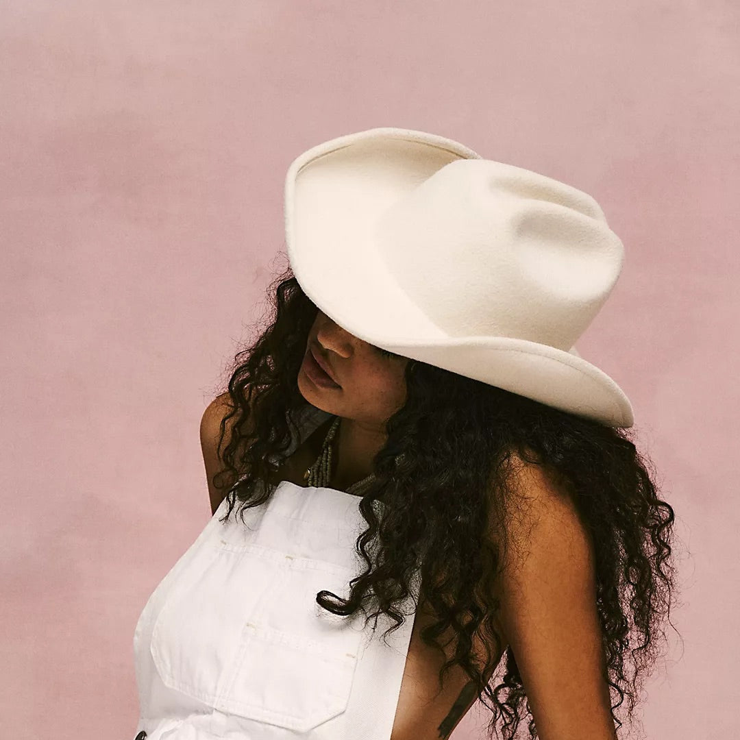 Cream White Cowboy Hat Felt - McGraw display picture 1