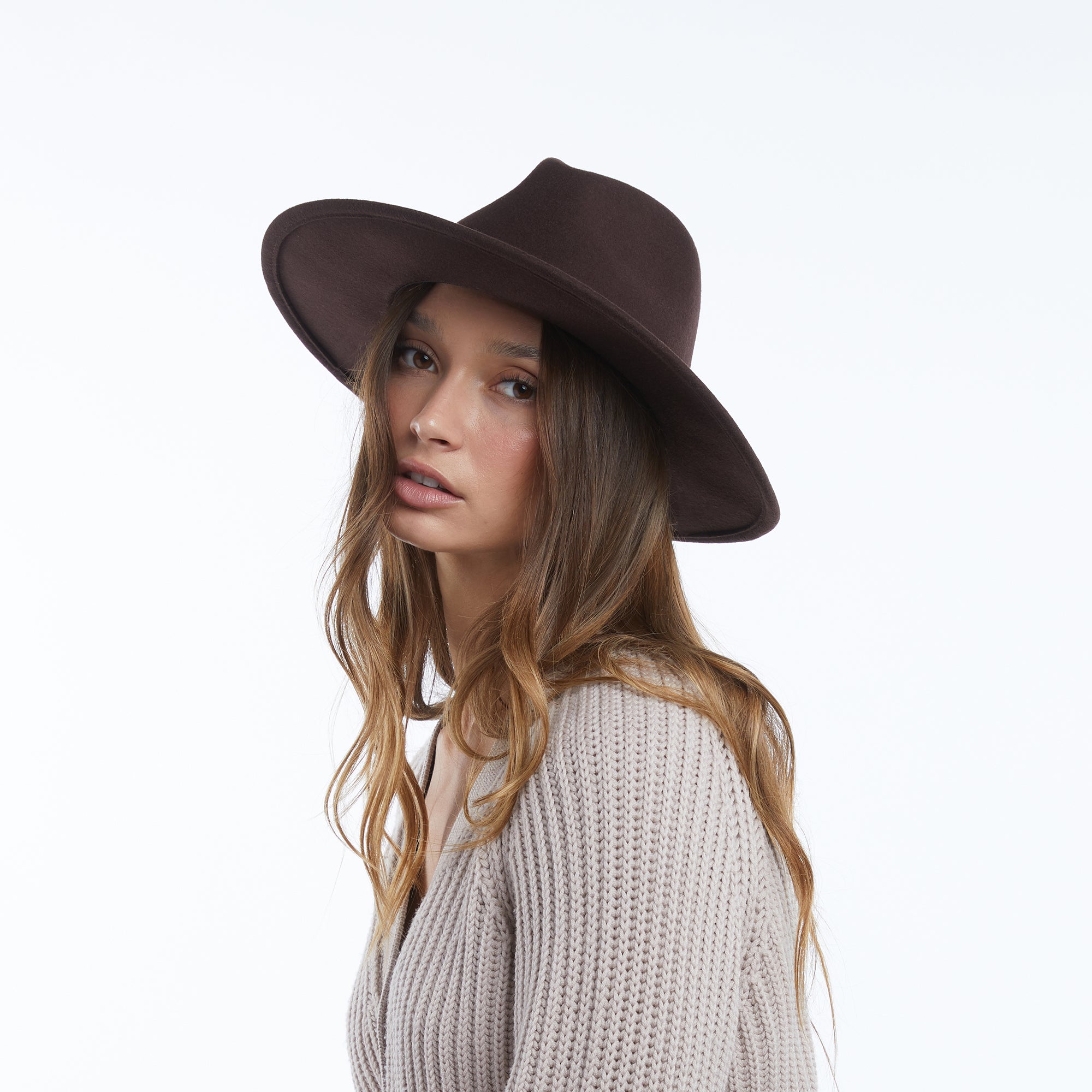 Brown Wool Felt Rancher Hat - Billie