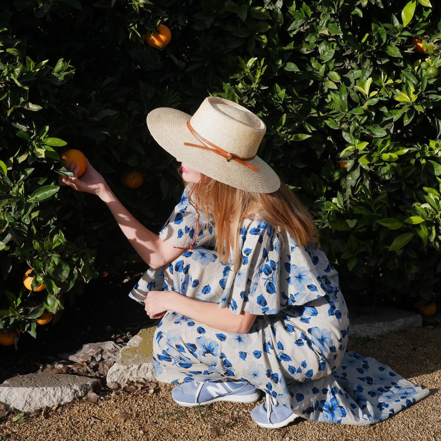 Natural Straw Boater Sun Hat for Women - Sage in Natural display picture 1
