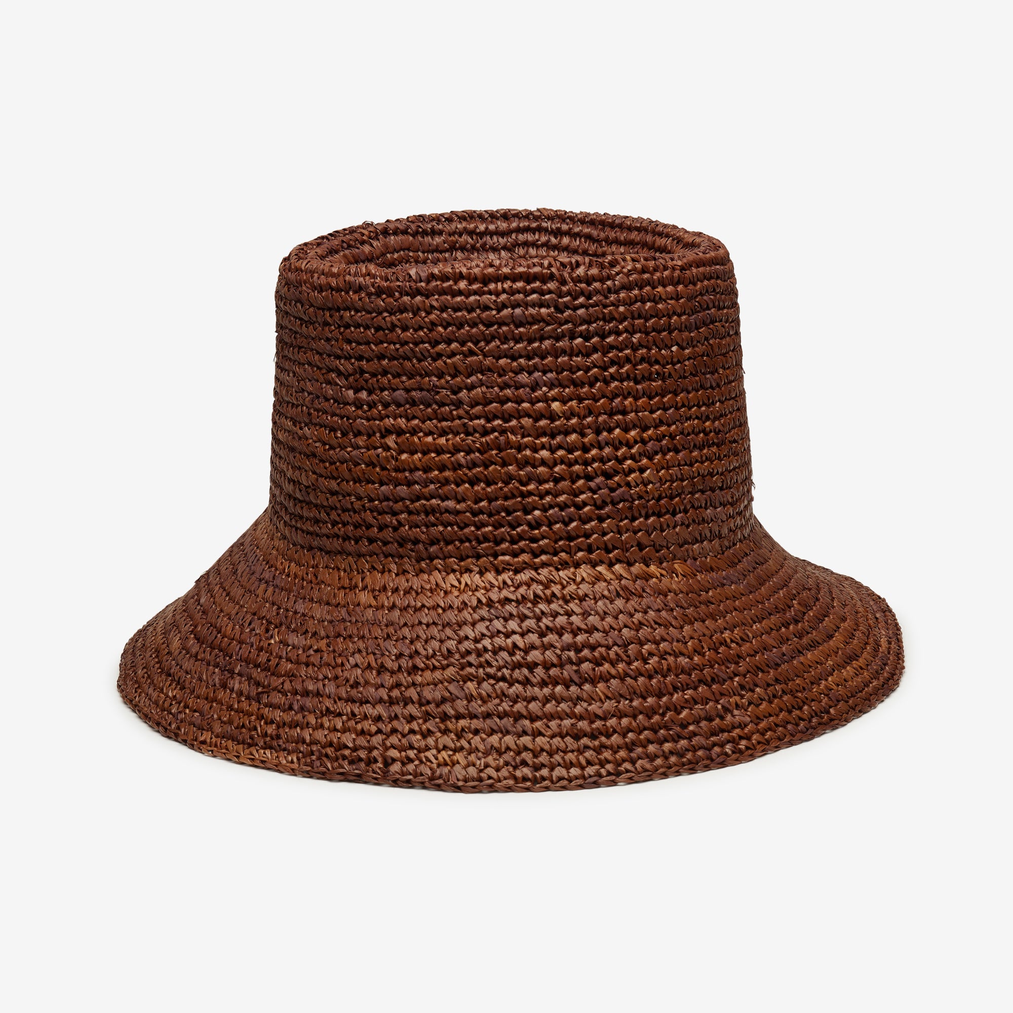 Brown Straw Bucket Hat - Packable Sun/Beach Women's - Tali Chocolate