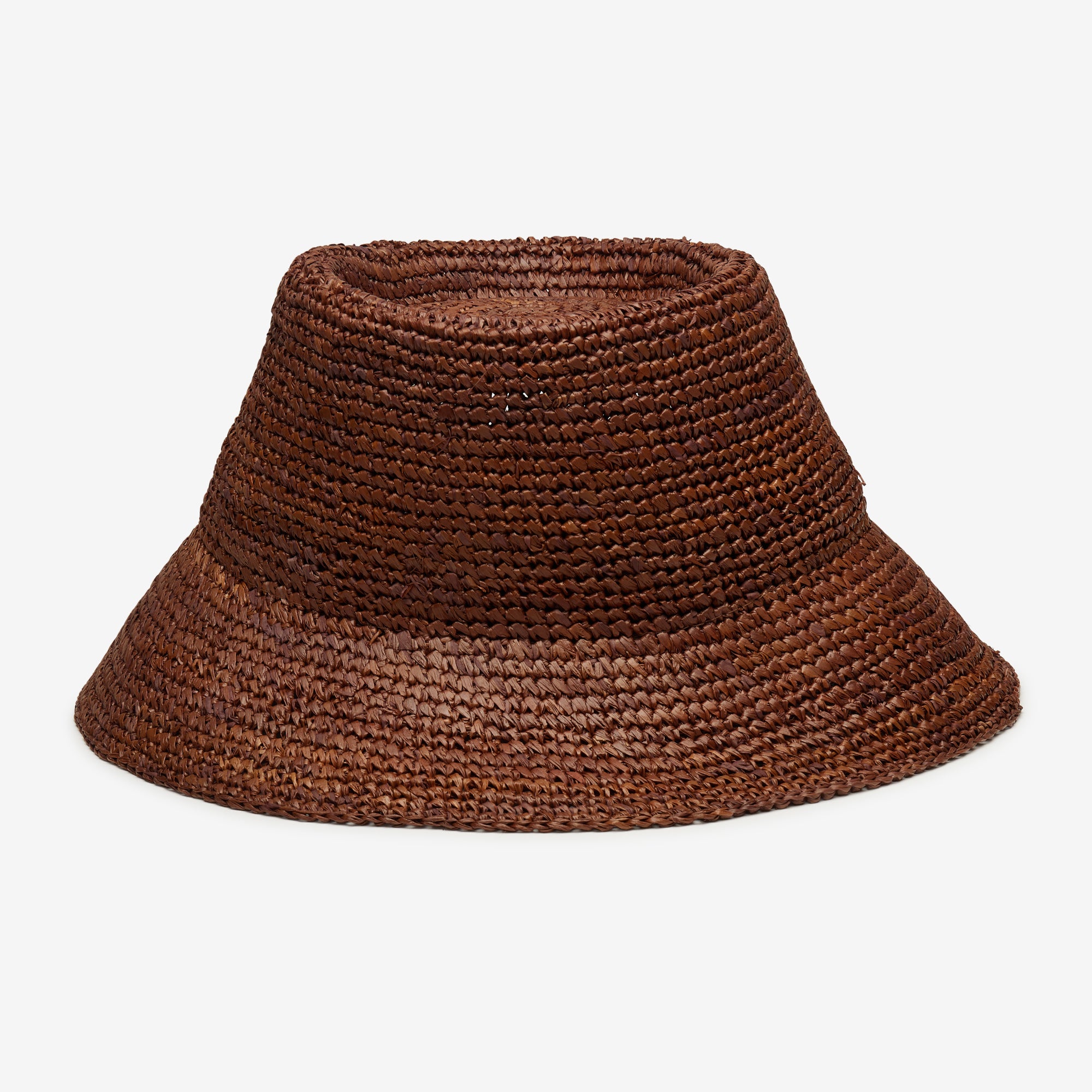 Brown Straw Bucket Hat - Packable Sun/Beach Women's - Tali Chocolate