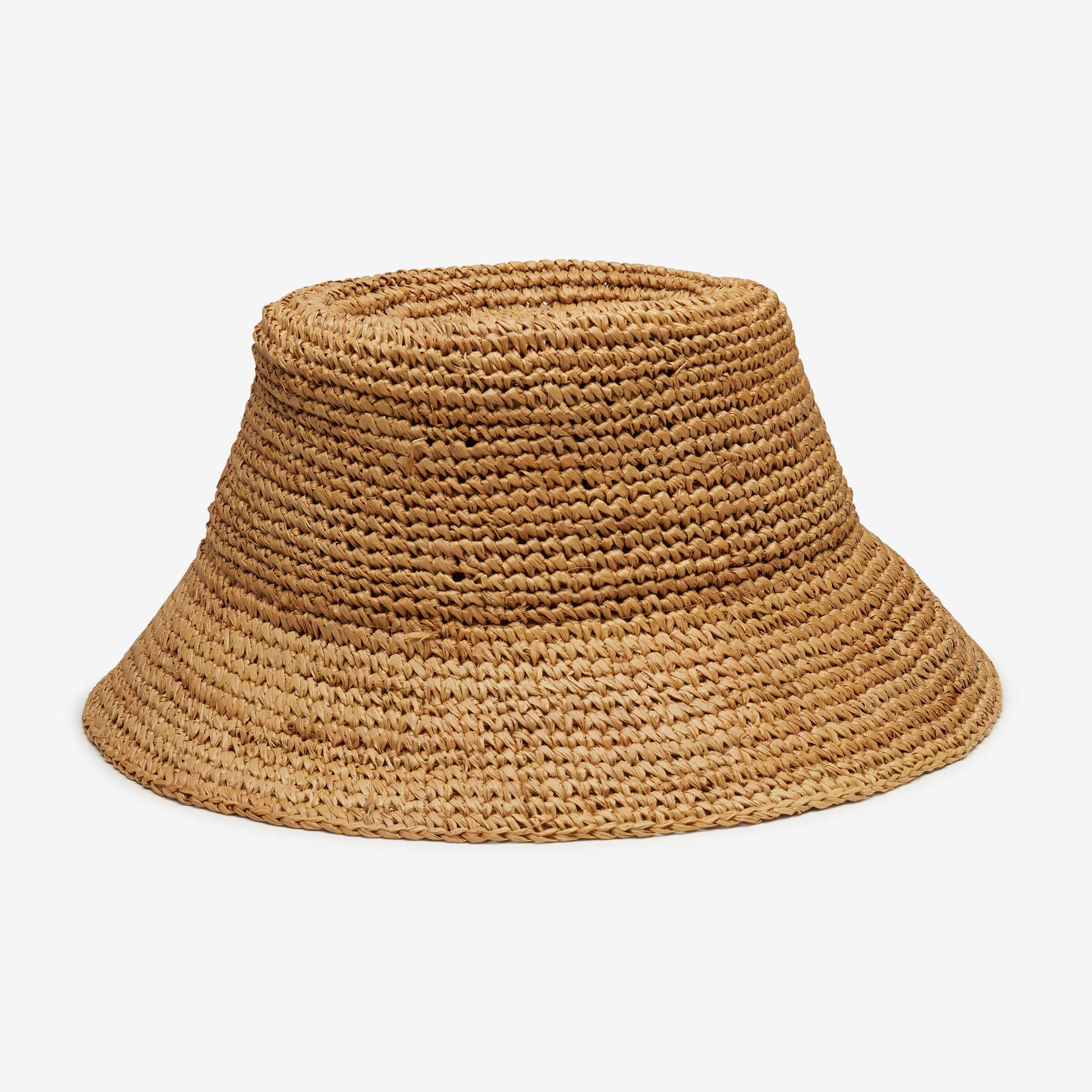 Tan Straw Bucket Hat - Packable Sun/Beach Women