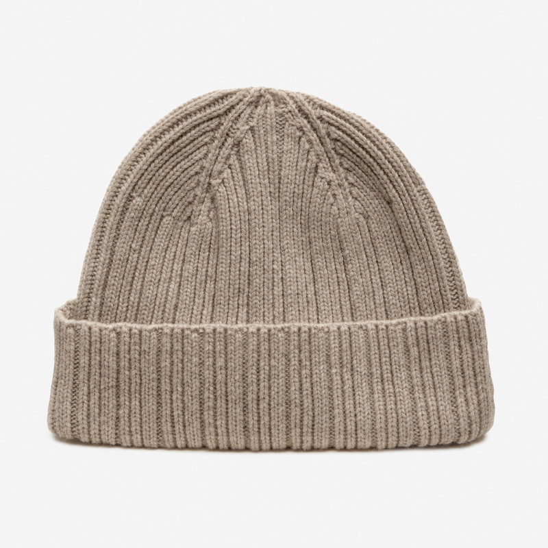 Francis Wool Beanie in Taupe - Men's