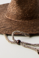 Brie Wide Brim Wheat Straw Rancher in Coffee