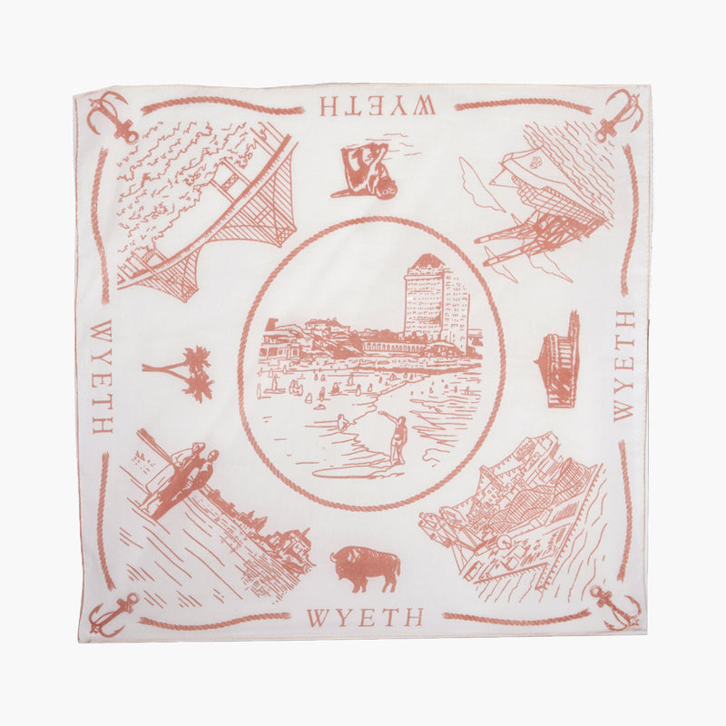 Wyeth Cotton Bandana in Cream – white