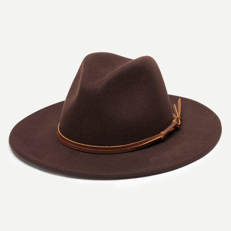 Wyeth Billie Wool Felt Fedora in Brown – packable