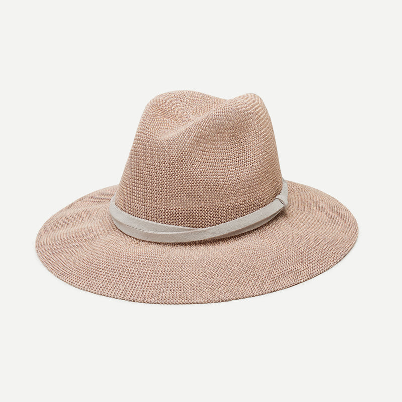 Wyeth Sedona Mesh Panama Hat in Pink – packable, wide brim
