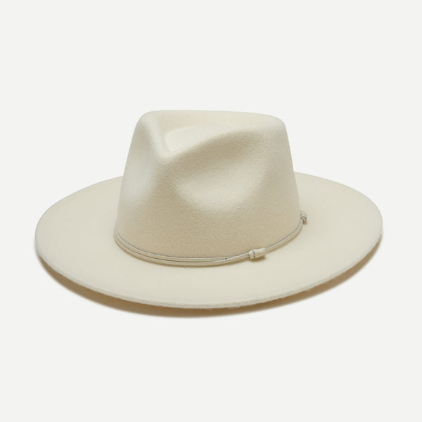 London Wool Felt Fedora in Cream display picture 2