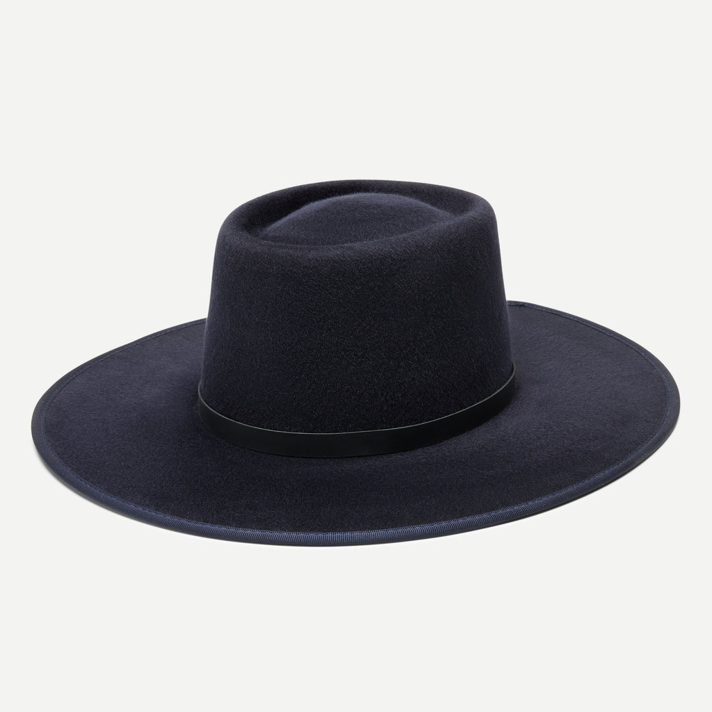 Jess Wool Felt Boater in Midnight Blue display picture 3