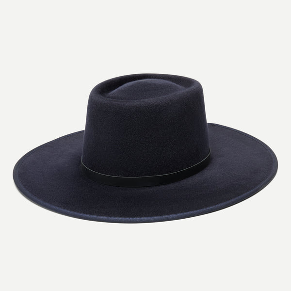 Jess Wool Felt Boater in Midnight Blue display picture 1