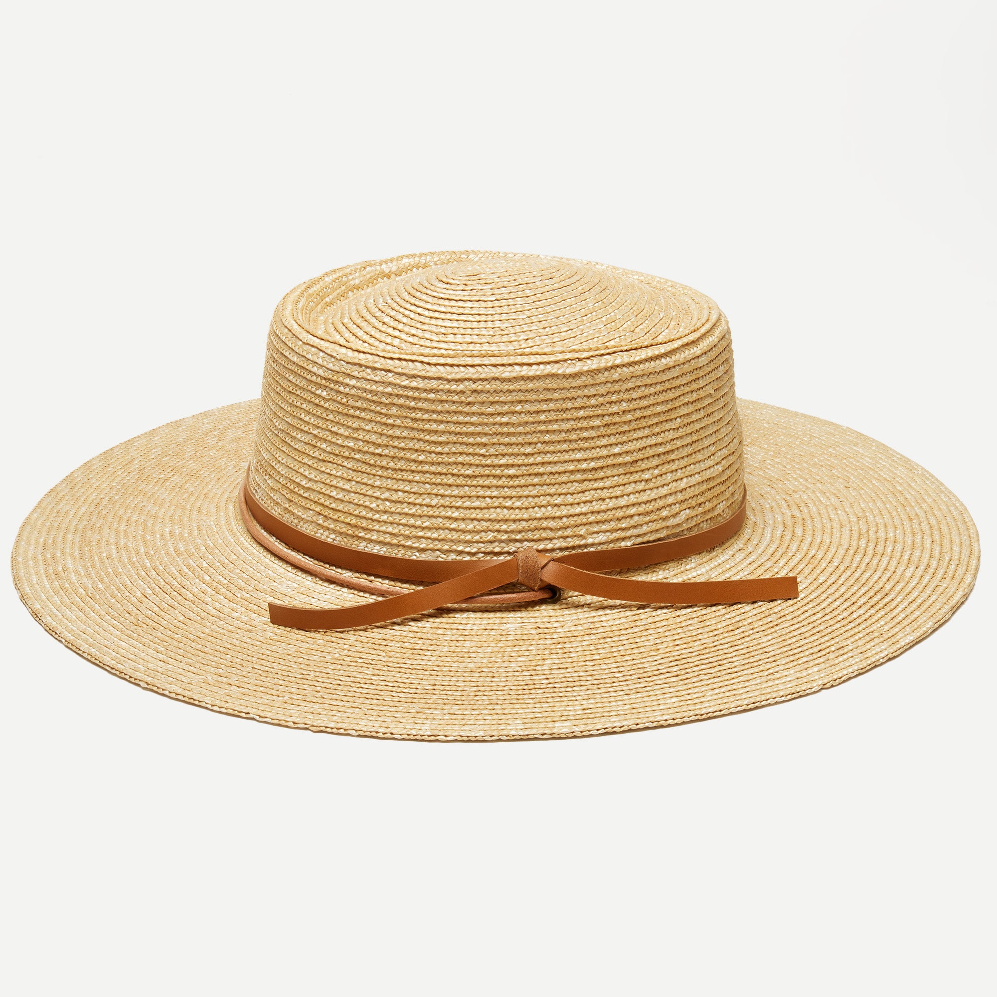 Natural Straw Boater Sun Hat for Women - Sage in Natural display picture 3